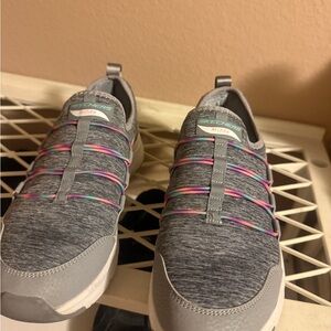 Skechers Gray and Pink Sneakers Lightweight Athletic Design